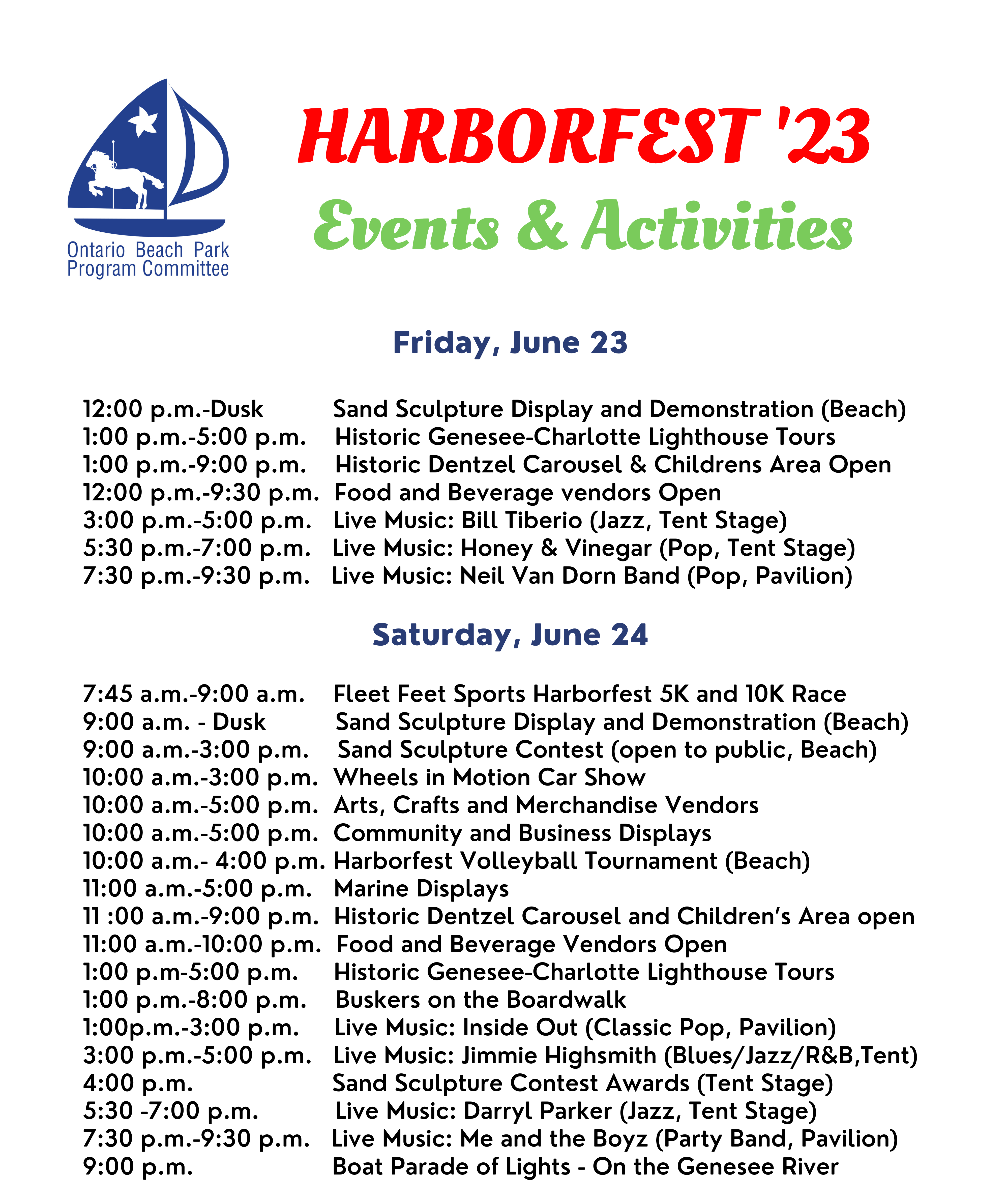 Harborfest Ontario Beach Park Program Committee